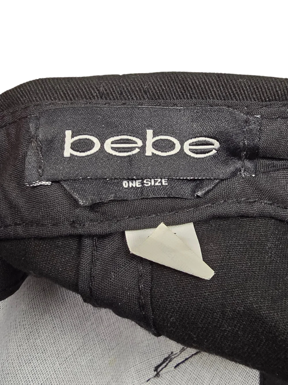 Bebe Black Baseball Cap Hat Rhinestone Crystal Logo Spellout Adjustable Y2K